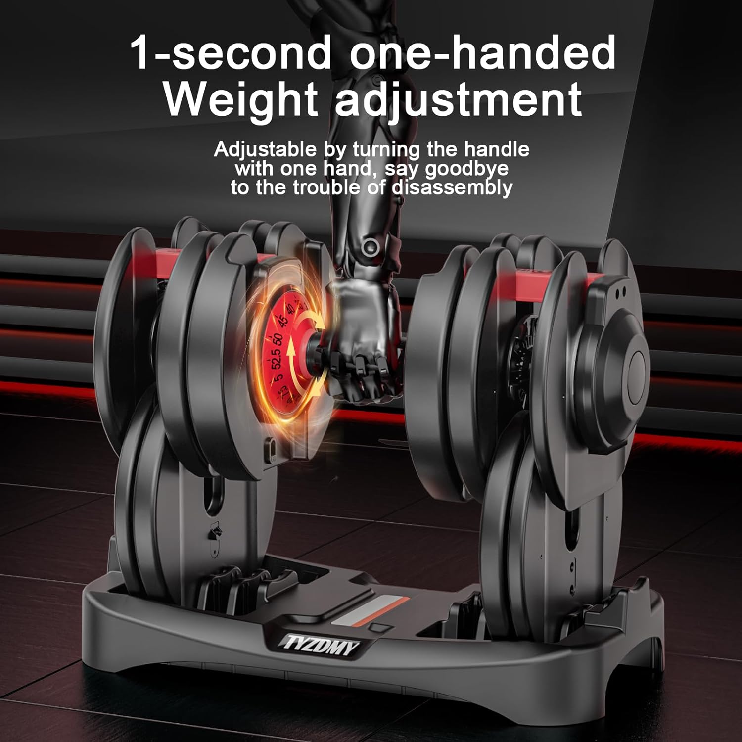 Adjustable Dumbbells Set of 2，Free Weights Dumbbells Set