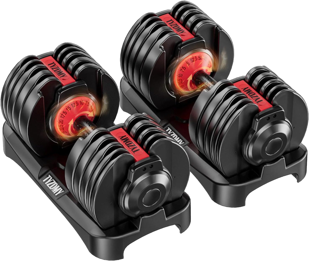 Adjustable Dumbbells Set of 2，Free Weights Dumbbells Set