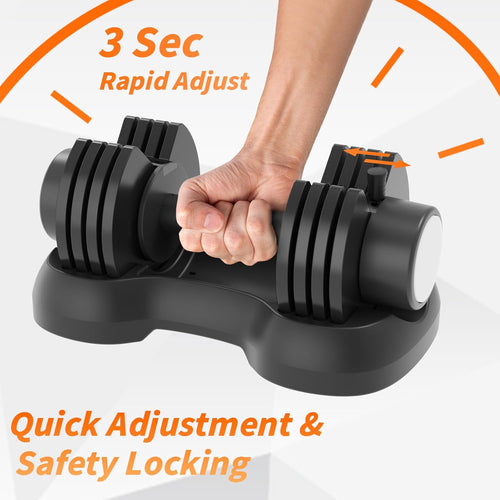 27.5/66/88LBS Pair Adjustable Dumbbell Set with Anti-slip Handle 12 In 1 Quick Dial Adjustment Weights With Safety Locking Button Space Saving Strength Training for Full Body Home Gym Workout