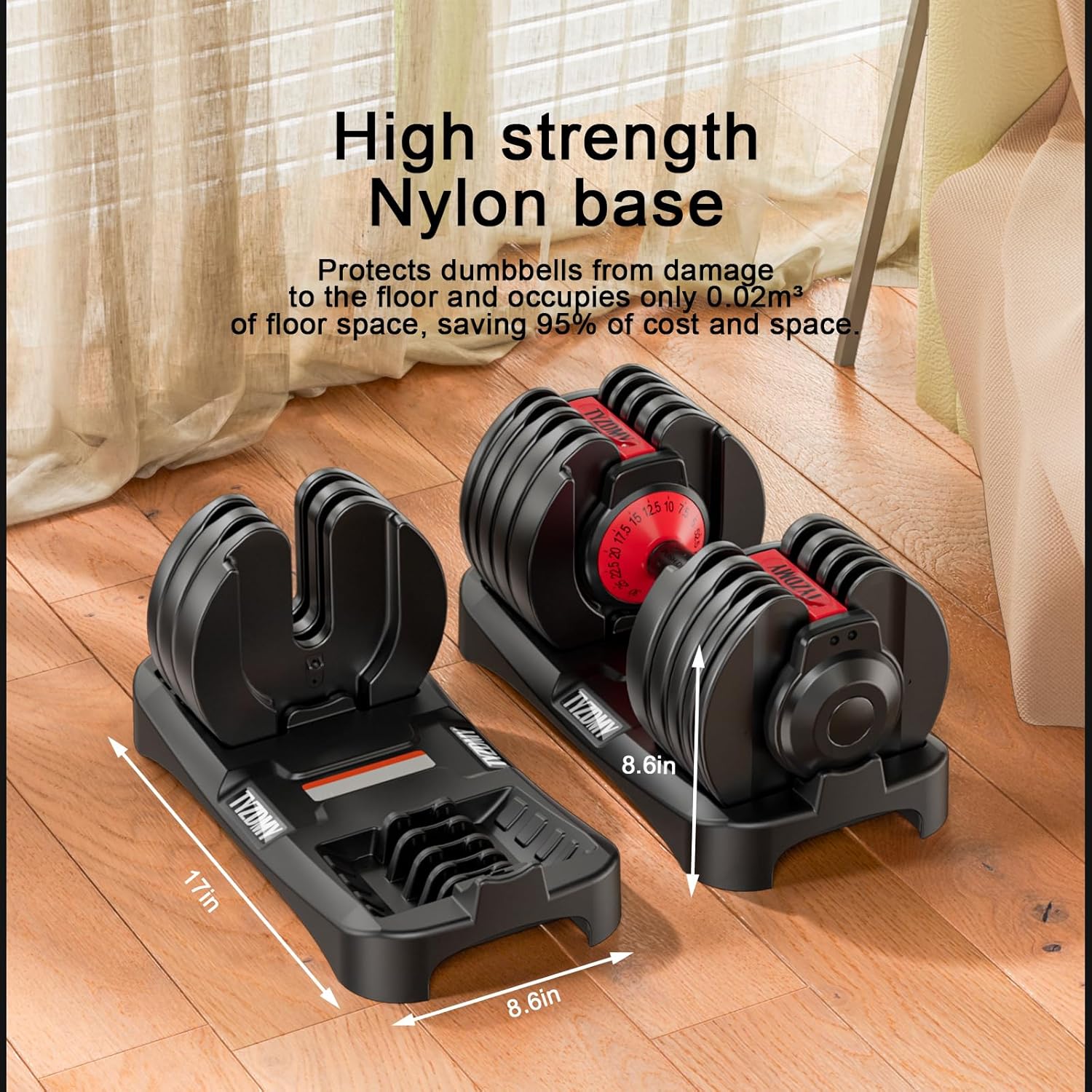 Adjustable Dumbbells Set of 2，Free Weights Dumbbells Set
