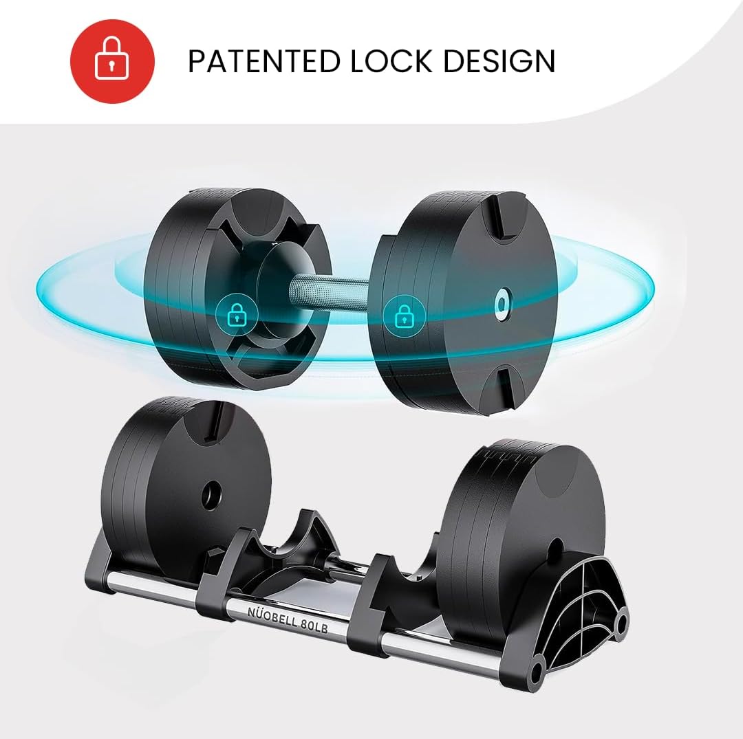 Adjustable Dumbbells 5-80 lbs: Replace 16 Sets