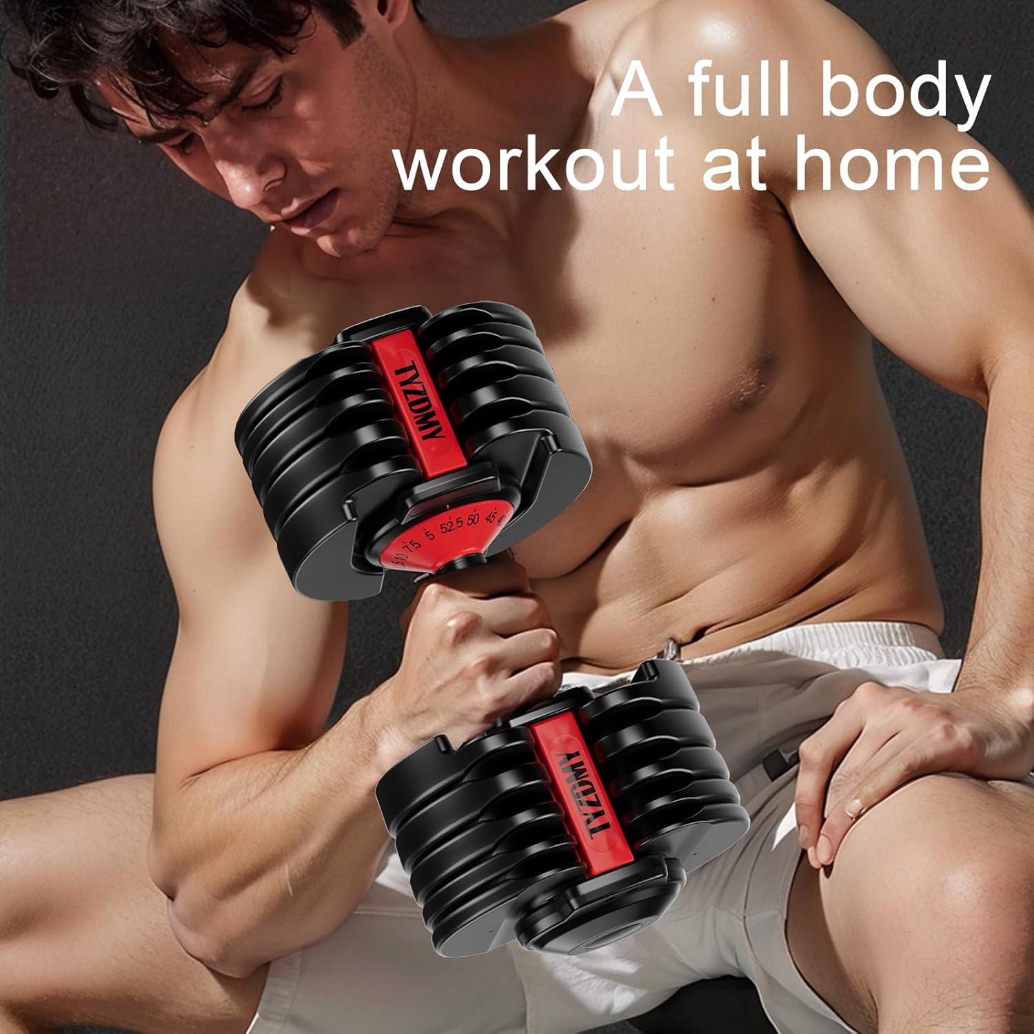 Adjustable Dumbbells Set of 2，Free Weights Dumbbells Set
