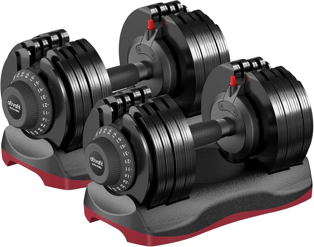 27.5/66/88LBS Pair Adjustable Dumbbell Set with Anti-slip Handle 12 In 1 Quick Dial Adjustment Weights With Safety Locking Button Space Saving Strength Training for Full Body Home Gym Workout