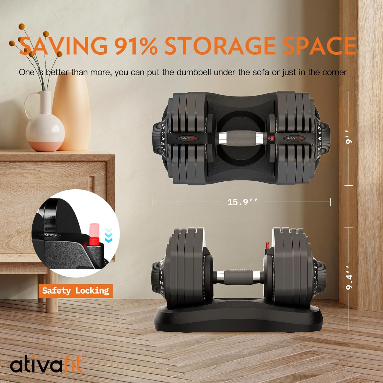 27.5/66/88LBS Pair Adjustable Dumbbell Set with Anti-slip Handle 12 In 1 Quick Dial Adjustment Weights With Safety Locking Button Space Saving Strength Training for Full Body Home Gym Workout