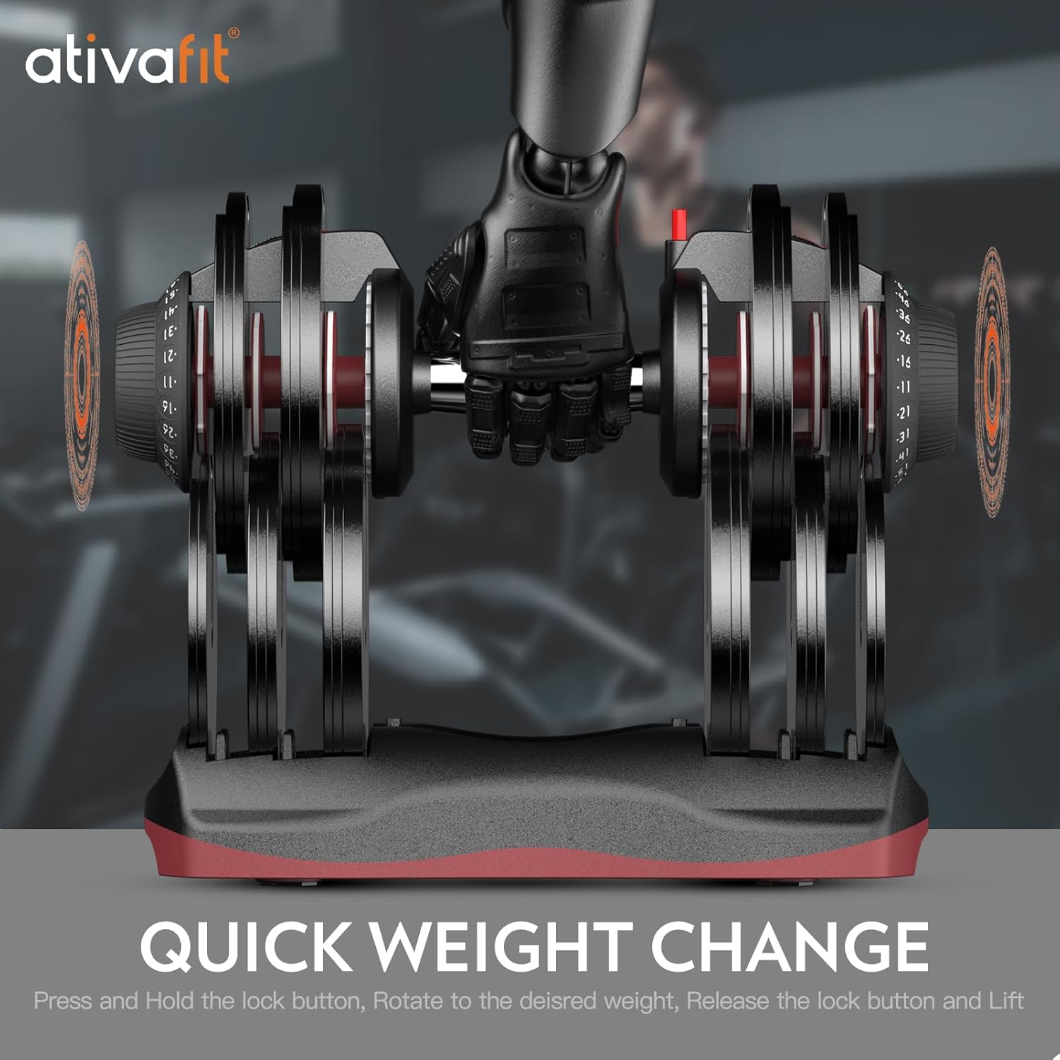 27.5/66/88LBS Pair Adjustable Dumbbell Set with Anti-slip Handle 12 In 1 Quick Dial Adjustment Weights With Safety Locking Button Space Saving Strength Training for Full Body Home Gym Workout