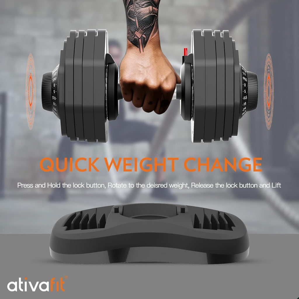 27.5/66/88LBS Pair Adjustable Dumbbell Set with Anti-slip Handle 12 In 1 Quick Dial Adjustment Weights With Safety Locking Button Space Saving Strength Training for Full Body Home Gym Workout