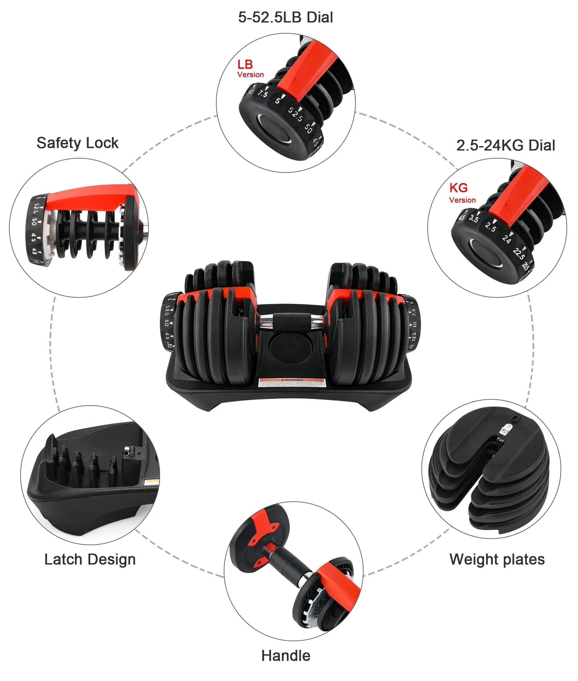 Rock Manna 5 to 52.5 lb  Adjustable Dumbbell set -Sale!!